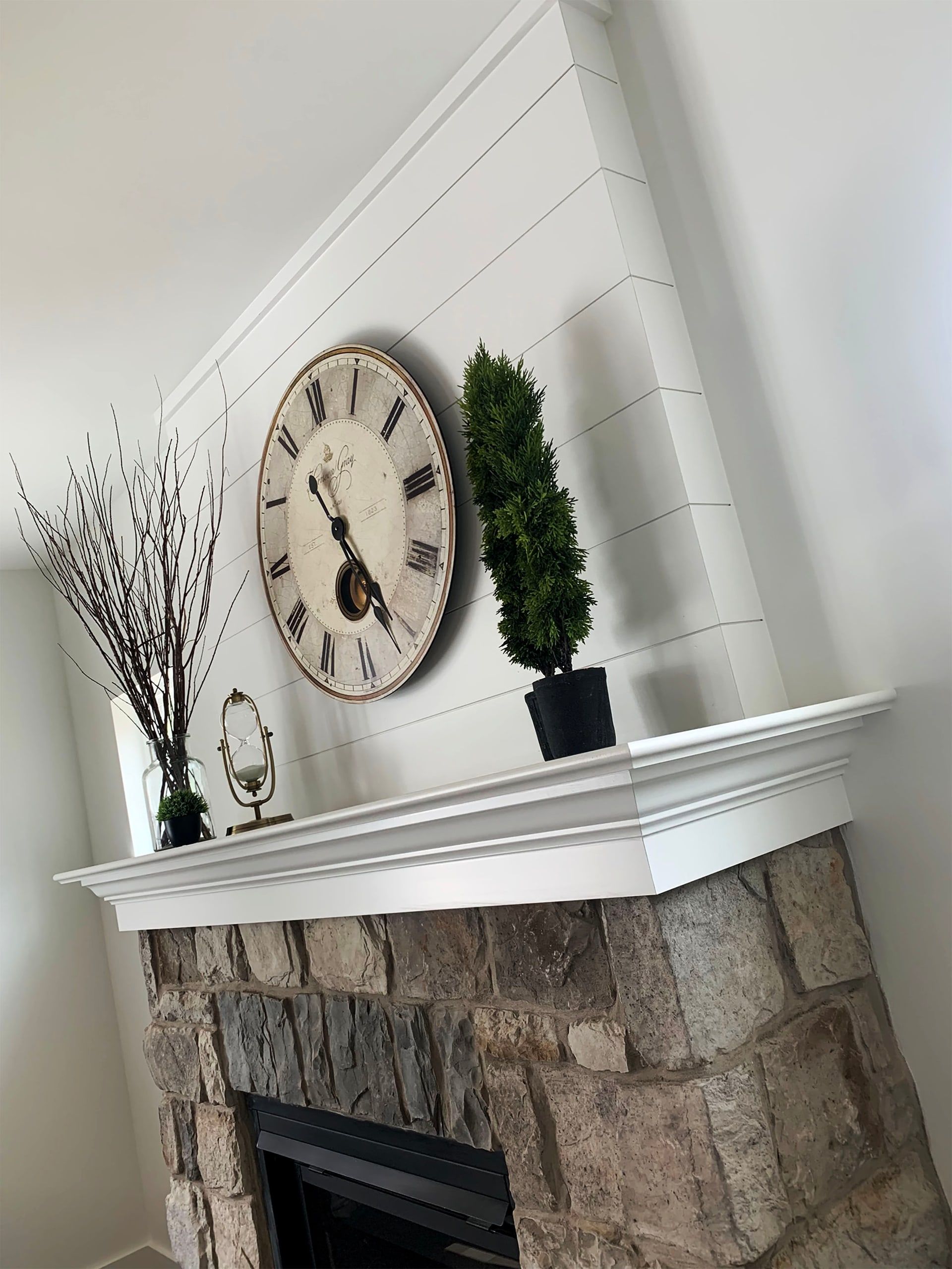 Custom Fireplace Frame Painting, Semi-Gloss White Mantel Painting, Custom Shelf Painting