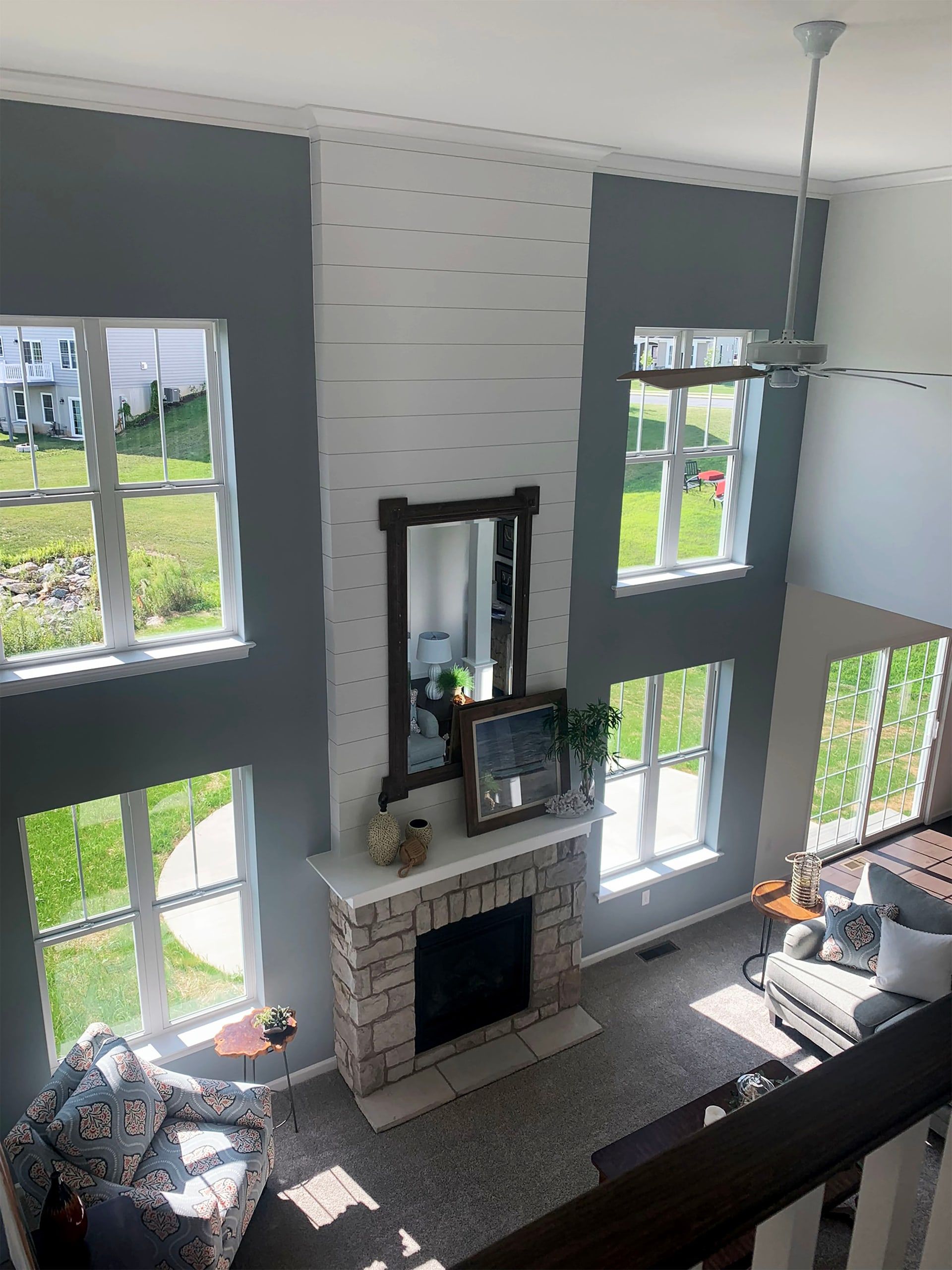 Model House Painting, Residential Painting, Eggshell Wall, Off-White Ceiling, Gloss Shiplap