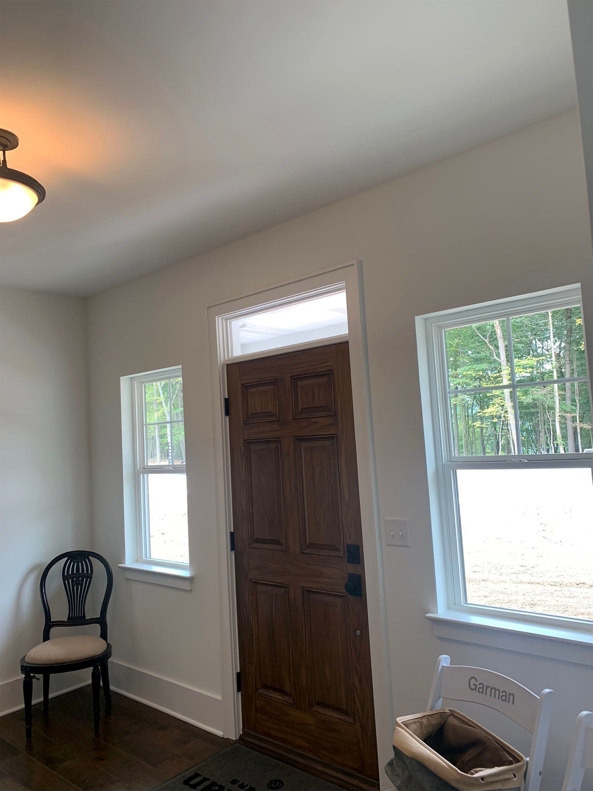 Stained Front Door, Front Door Painting, Entrance Area Painting, Hallway Painters